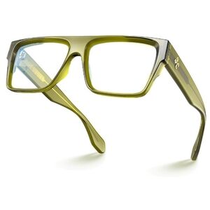 Square Full Rim Blue Light Blocking Glasses Eyewear Olive Frame